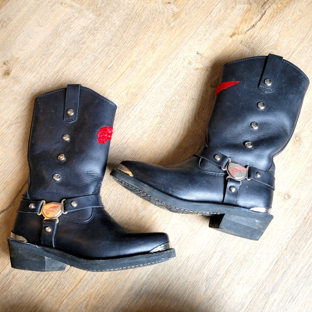 Red Wing Shoes Black Combat & Moto Boots